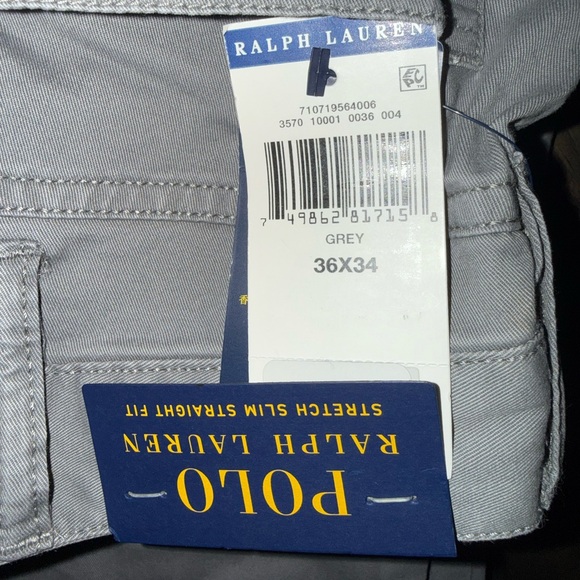 Ralph Lauren 36x34 Men's Light Gray Chinos. New with tags - Picture 7 of 7